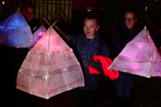 Abbie and Caitlin, Bee Garden lantern bearers.jpg